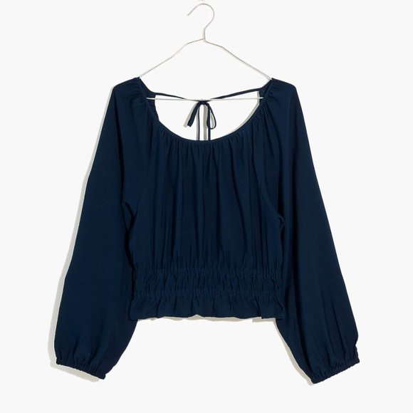 Madewell NWT Twill Tie-Back Cutout Top - Picture 1 of 7